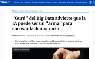 “Gurú” del Big Data advierte que la IA puede ser un “arma” para socovar la democracia